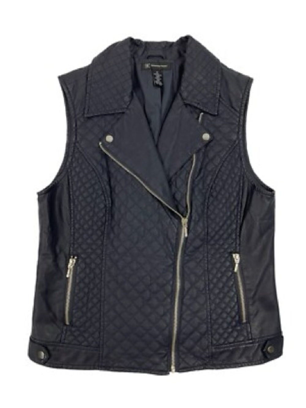 INC International Concepts Quilted Sleeveless Moto Vest